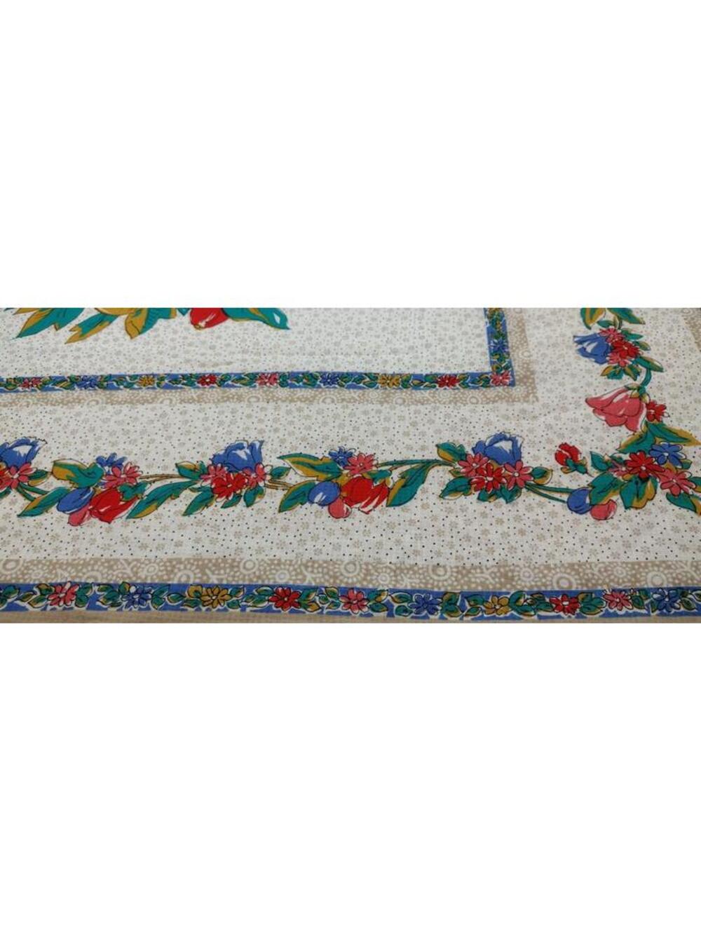 Vintage Axcess Fruit Big Scarf Fine Cotton Colorful Floral Bouquet PERFECT TABLE - Picture 12 of 16